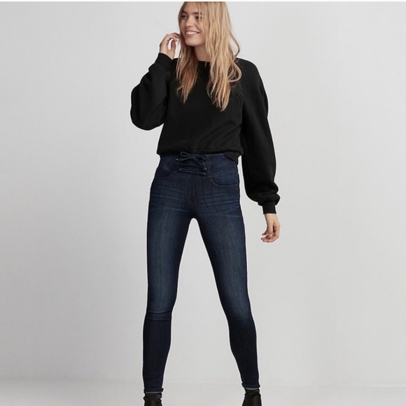 Express corset lace up skinny jeans - Picture 2 of 13